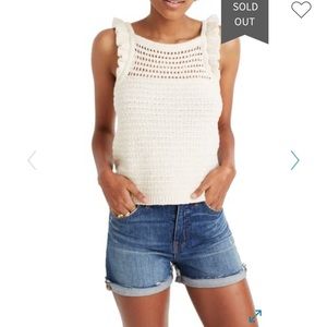 Madewell Ruffle Crochet Sweater Tank